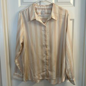 NWOT A NEW DAY satin striped top